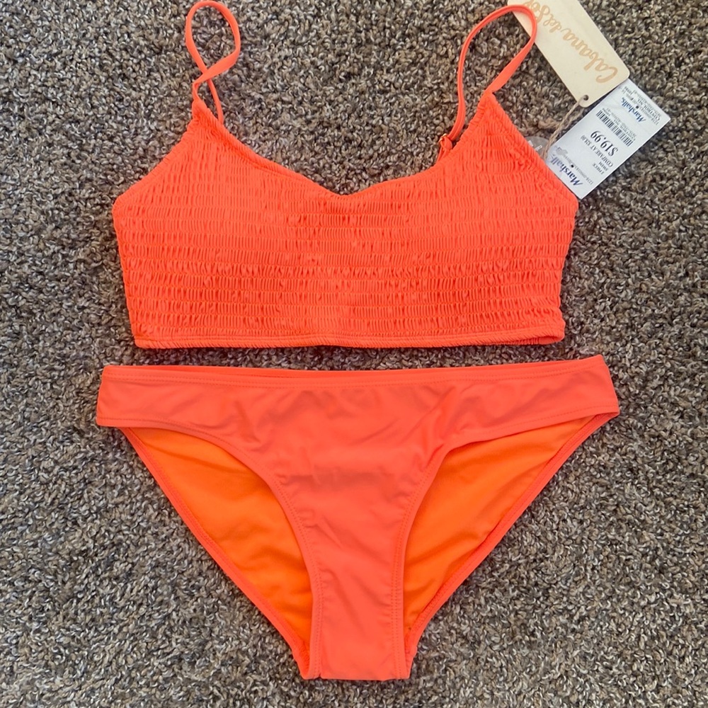 Cabaña de Sol Neón Orange Bikini Set